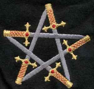 (image for) Embroidered Star of Swords Golf Shirt - Click Image to Close