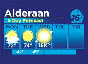 (image for) Alderaan Weather Forecast T-shirt