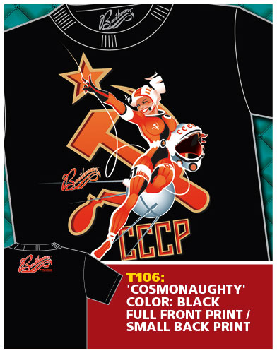 (image for) Cosmonaughty Bawidamann Pinup Shirt - Click Image to Close