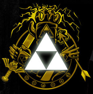 (image for) Courage Power Wisdom Zelda Triforce T-Shirt - Click Image to Close
