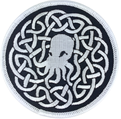 (image for) Cthulhu Knot Embroidered Patch White