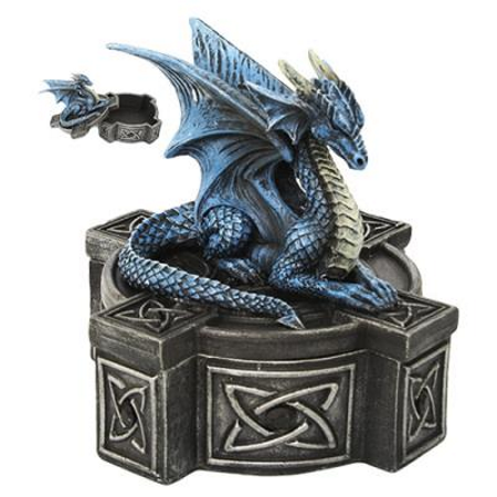 (image for) Dragon Celtic Cross Box w Blue Dragon