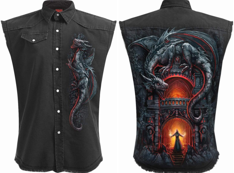 (image for) Dragon's Lair Sleeveless Stonewashed Denim Shirt