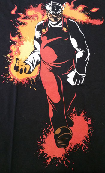 (image for) Fiery Mario Shirt 100% cotton. 