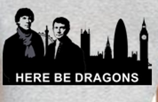 (image for) Here Be Dragons Sherlock T-Shirt
