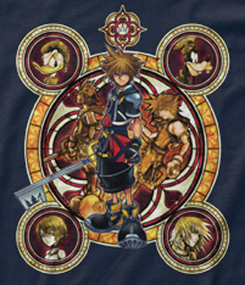 (image for) Kingdom Hearts Character Circles T-Shirt - Click Image to Close
