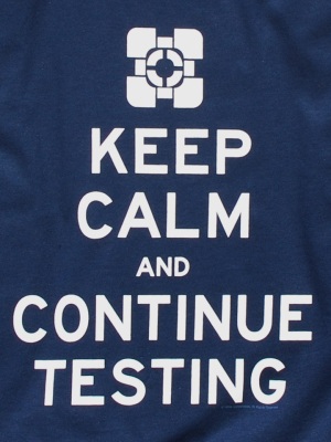 (image for) Keep Calm and Continue Testing Portal2 T-shirt - Click Image to Close
