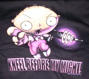 (image for) Kneel Before My Might Stewie Griffin Babydoll Shirt