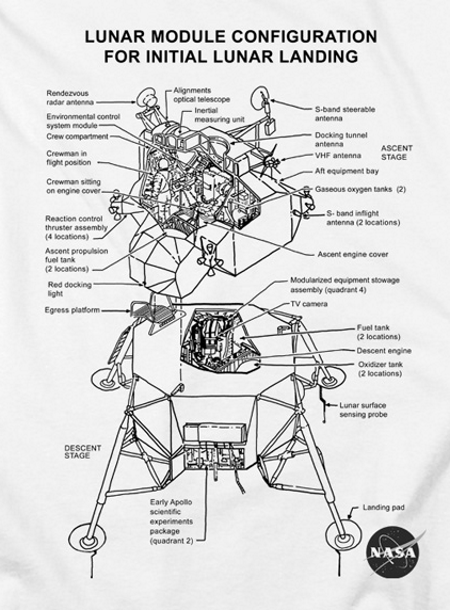 (image for) NASA Lunar Module Diagram T-Shirt