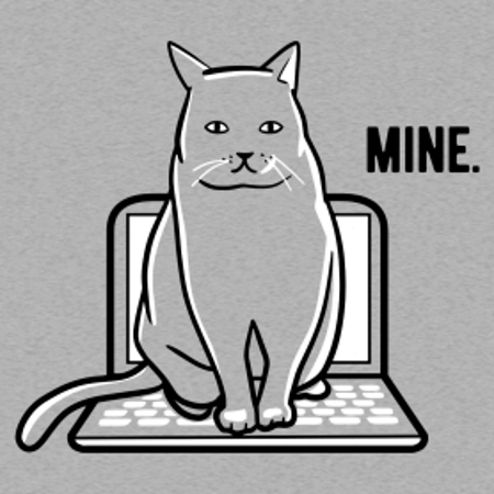 (image for) Mine! Cat on Laptop T-Shirt