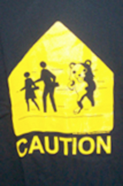 (image for) Caution Pedobear Crossing T-Shirt