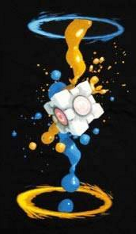 (image for) Portal and Companion Cube Splatter T-Shirt