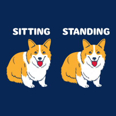 (image for) Corgi Sitting, Corgi Standing T-Shirt