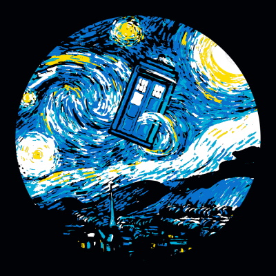 (image for) Starry Night Police Box T-Shirt