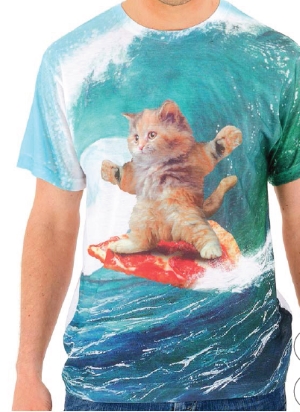 (image for) Surfs Up Pizza Cat T-Shirt