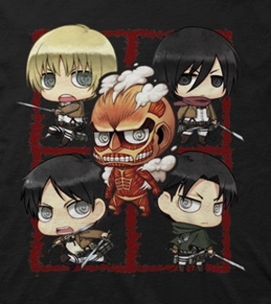 (image for) Attack on Titan Chibi Characters T-Shirt - Click Image to Close