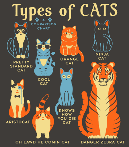 (image for) Types of Cats Women's Cut T-Shirt