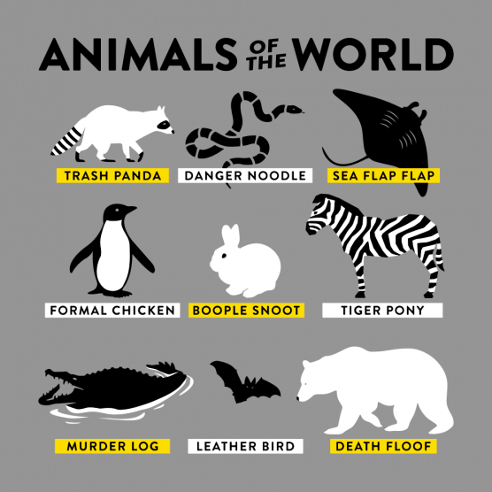 (image for) Animals of the World T-Shirt - Click Image to Close