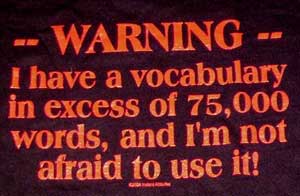 (image for) Warning - Vocabulary Shirt