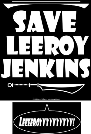 (image for) Save LeeRoy Jenkins Shirt - Click Image to Close