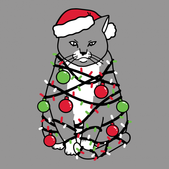 (image for) Meowy Christmas T-Shirt - Click Image to Close