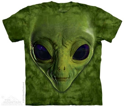 (image for) Green Alien Face T-Shirt - Click Image to Close