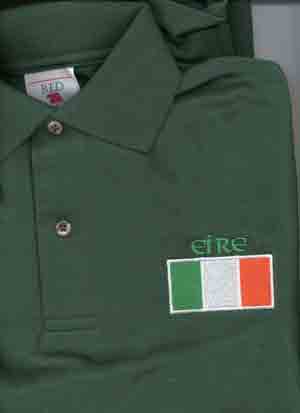 (image for) Irish Flag Embroidered Polo - Click Image to Close