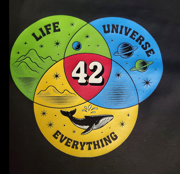 (image for) 42 Life the Universe & Everything Venn Diagram T-Shirt