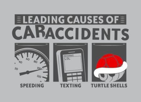 (image for) Leading Cause of CarAccidents [Turtle Shells] t-shirt