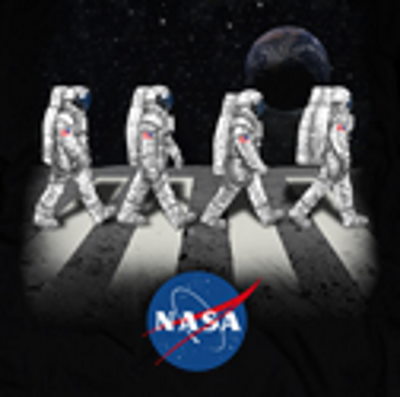(image for) Astronauts Walking on Moon Abbey Road NASA T-Shirt - Click Image to Close
