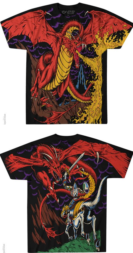 (image for) Belt Print Red Dragon T-Shirt - Click Image to Close
