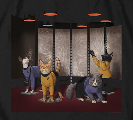 (image for) Beam Meow Up Star Trek Cat T-Shirt - Click Image to Close