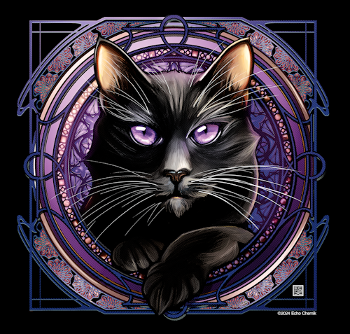 (image for) Black Cat with Purple Eyes T-Shirt