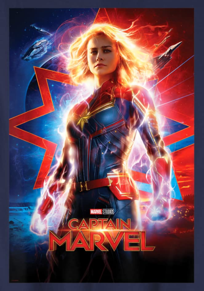 (image for) Captain Marvel Poster T-Shirt - Click Image to Close