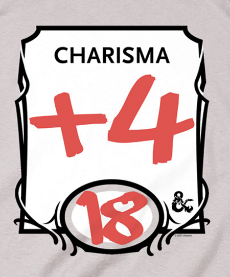 (image for) Charisma +4 D&D™ T-Shirt - Click Image to Close