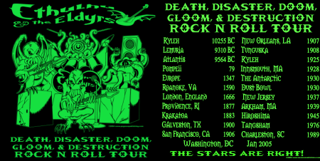 (image for) Cthulhu & the Eldyrs Tour T-Shirt - Click Image to Close