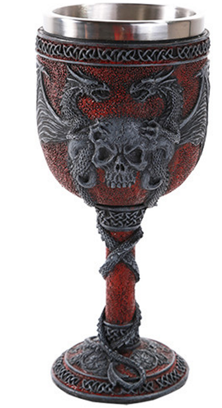 (image for) Double Dragon Skull Goblet Red - Click Image to Close