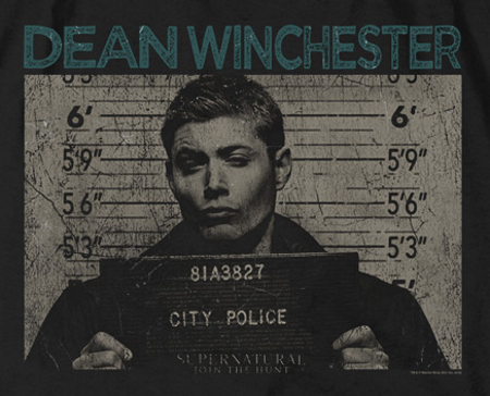 (image for) Supernatural Dean Winchester Mug Shot T-Shirt - Click Image to Close
