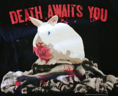 (image for) Death Awiats You Vorpil Bunny Monty Python Shirt - Click Image to Close