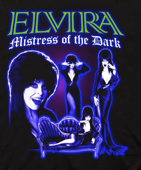 (image for) Elvira Blue Collage T-Shirt - Click Image to Close