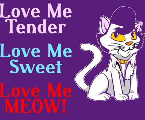 (image for) Love Me Tender Elvis Cat T-Shirt