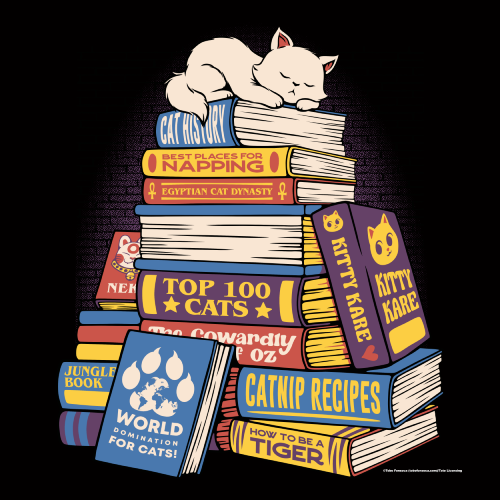 (image for) Feline Library T-Shirt - Click Image to Close