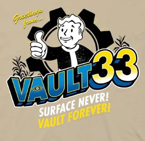 (image for) Fallout Boy Vault 33 Postcard T-Shirt