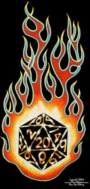(image for) Flaming D20 Shirt - Click Image to Close
