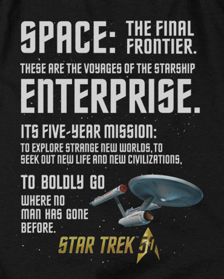 (image for) Star Trek Intro T-Shirt - Click Image to Close