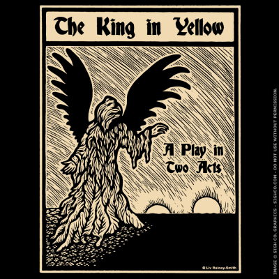 (image for) The King in Yellow Woodcut T-Shirt - Click Image to Close