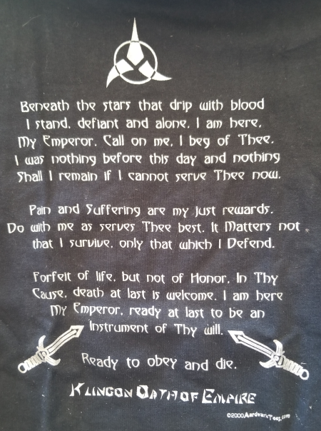 (image for) Klingon Oath T-Shirt - Click Image to Close