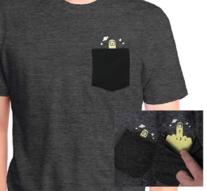 Hidden Middle Finger in my pocket T-Shirt Lil' Astronaut In my pocket Tee 