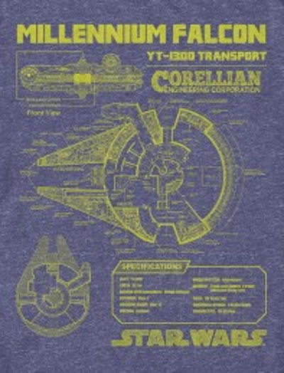 (image for) Millenium Falcon Schematic T-Shirt - Click Image to Close