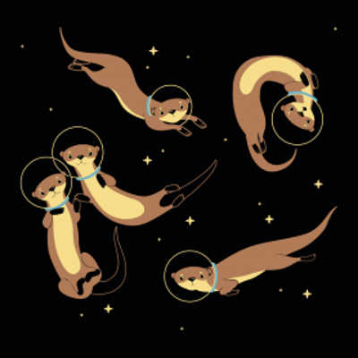 (image for) Otter Space T-Shirt - Click Image to Close